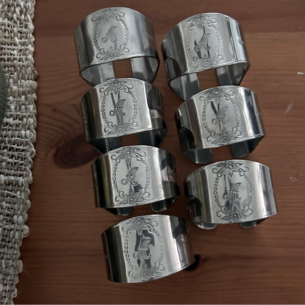 Custom Craft “A” Napkin Rings